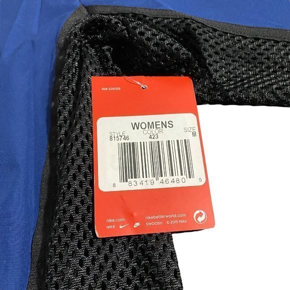 Nike Court Tennis Mesh Zip Top Short Sleeve Women’s Size M Navy Blue 815746-423 - Picture 4 of 8